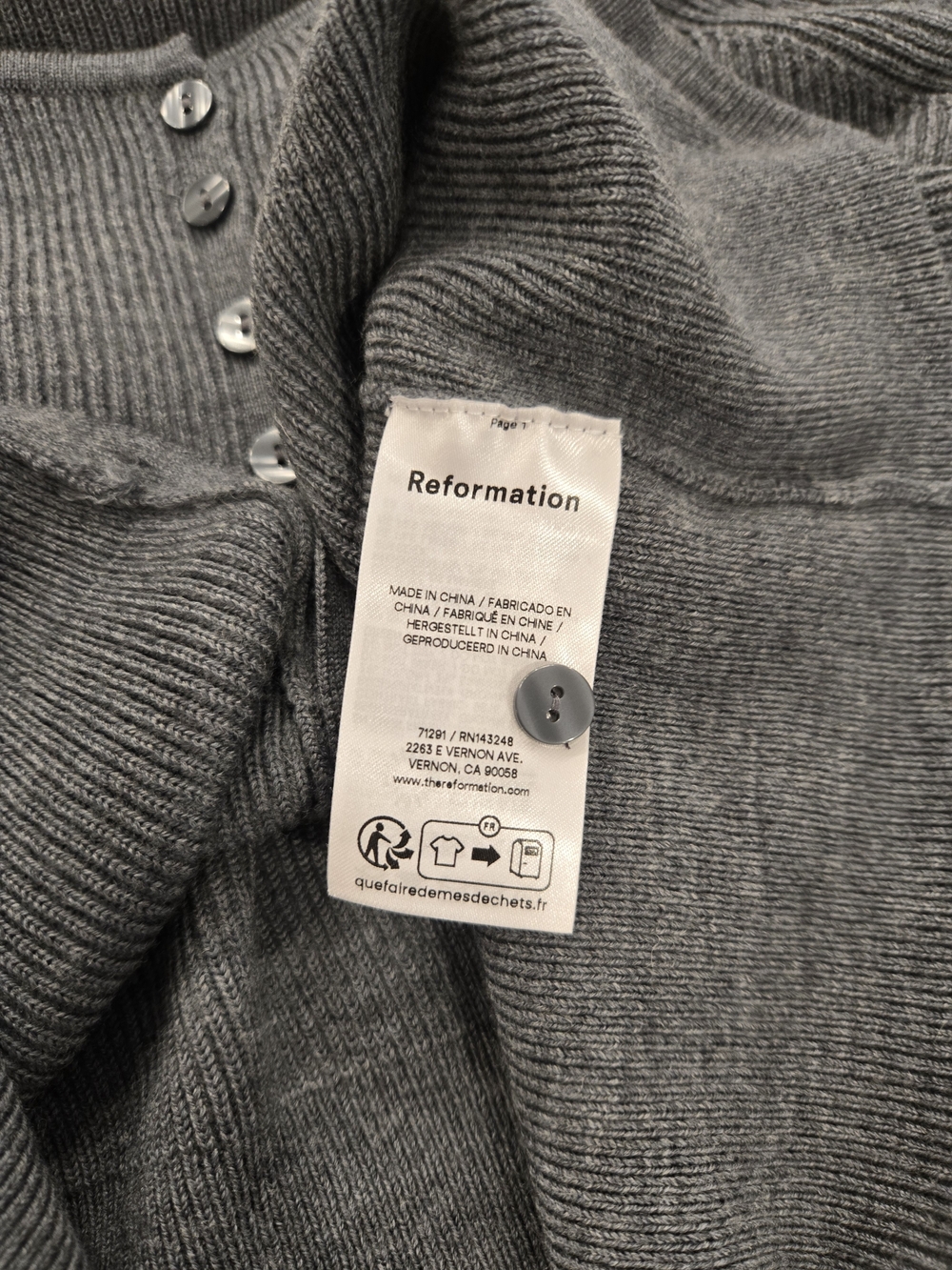 REFORMATION Meadow Regenerative Merino Cardigan - Picture 8 of 8